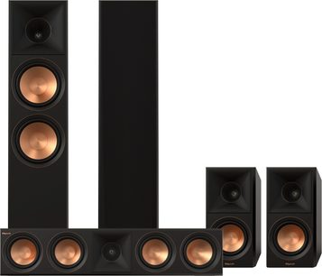 Pack RP-8000F II + RP504C II + RP600M II, colonne nere con altoparlanti ramati, 2 diffusori a colonna, 1 centrale, 2 da scaffale