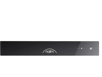 Naim Audio CI-Uniti 102 hi-fi-forsterker, minimalistisk matt svart frontpanel, 3 indikatorlamper, roterende knapp til høyre