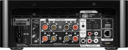 Sistema hi-fi compatto Marantz MCR-612 nero con lettore CD, radio DAB/FM, ingressi audio digitali e analogici