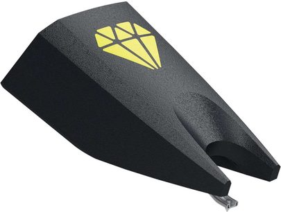 Diamant Concorde MKII KLUBI Ortofon must värvi teemantikujulise logoga ülemisel küljel, vaade küljelt