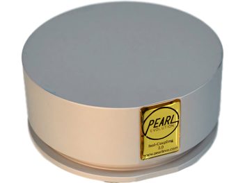 Pearl demper evolution ISOL-Coupling 2.0, sett ovenfra, sylindrisk form, gyllen etikett på siden