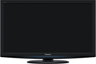 Panasonic TX-LF42S20 42-tommer fladskærms-TV, sort skærm, mat sort smal ramme, blank rund fod