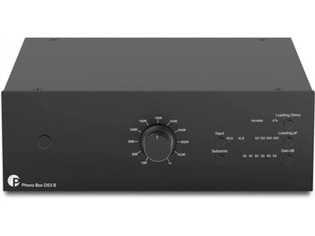 Προενισχυτής phono Pro-Ject Phono Box DS3 B μαύρο, πρόσοψη με μεγάλο κεντρικό επιλογέα και χειριστήρια στην πρόσοψη