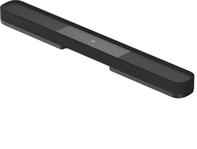Sennheiser AMBEO Soundbar Plus sort lydbar i sort, ekstra fladt rektangulært design, centrale touch-betjeninger