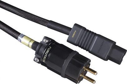 Захранващ кабел Furutech The Roxy-E, черен, с IEC и Schuko конектори, черна оплетка