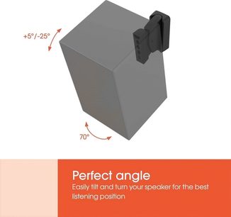 Suporte de parede para coluna Vogel's SWM 3021 preto, com rotação de 70° e inclinação de +5° a -25°