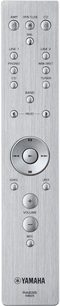 Yamaha A-S2200 sort hi-fi stereforstærker, front med knapper og drejeknapper, nærbillede forfra