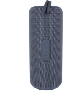 Bluetooth-højttaler Yourban Getone 30 MK2, set forfra, cylindrisk form, gråt stof, panel med AUX-, USB-, TF- og type-c-porte