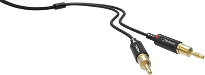 Melna audio kabelis ar zeltītiem RCA savienotājiem un 3,5 mm klausules spraudni, Norstone Arran Mounted, 2 x 3 metri