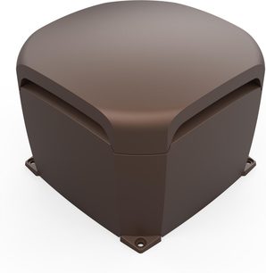 Lauko kolonėlė Klipsch Courtyard 4.1, ruda, apvalinto plastiko korpusas su šoniniais plyšiais, vaizdas 3/4 iš viršaus