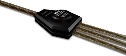 Napájecí síťový kabel EAT Spyder L A75 (0,75 m) černý, hnědý opletený plášť, černé lesklé šestihranné konektory