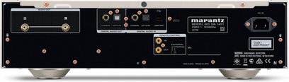 Marantz SA-14S1 schwarzer CD-Player, Frontansicht, digitale und analoge Audioanschlüsse, Display, Bedienungstasten
