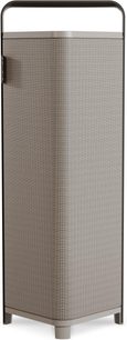 Cassa Bluetooth portatile Sonoro Vibes XL taupe, formato a colonna alta con griglia in tessuto taupe e maniglia in metallo