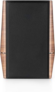 Diffusore da scaffale Gold Note A3 EVO II noce opaco, frontale in tessuto nero, fianchi in legno venato vista frontale