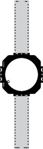 Black octagonal mounting frame with central circular cutout, for Focal 100 ICW8 in-ceiling speaker