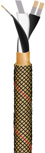 XLR-lydkabel Wireworld Gold Starlight 7 AES/EBU 1 m, sort og gul diamantmønstret kappe, forsølvede og forgyldte stik