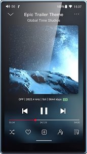 Lettore audiophile FiiO JM21 MKII nero, vista frontale, schermo tattile con interfaccia del lettore audio