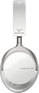 Căști Beyerdynamic Aventho 200 albe, plastic lucios și metal argintiu, vedere laterală, cupă rotundă