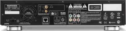 Marantz UD5005 Blu-ray-afspiller i sort, set bagfra, lyd-/videotilslutninger, HDMI-porte, netværk, USB, display, knapper