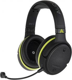 Audeze Penrose XBox hovedtelefoner i grøn og sort, set fra venstre profil, runde ørepuder, polstret hovedbøjle, fleksibelt mikrofon