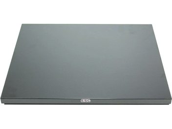 Placa retangular de metal ou compósito cinza escuro fosco, fina, com a inscrição branca "SSC Solobase", amortecedor de vibrações para Hi-Fi