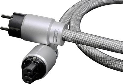 Cavo di alimentazione GigaWatt PowerSync ULTRA con guaina intrecciata grigia, spina Schuko e connettore IEC