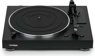 Giradischi hi-fi Thorens TD 101 A nero, piatto circolare, braccio dritto, alzabraccio, pulsanti di controllo