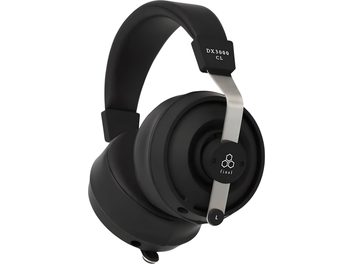 Cuffie hi-fi circumaurali Final DX3000 CL nere, archetto imbottito e archetti in metallo, vista di tre quarti