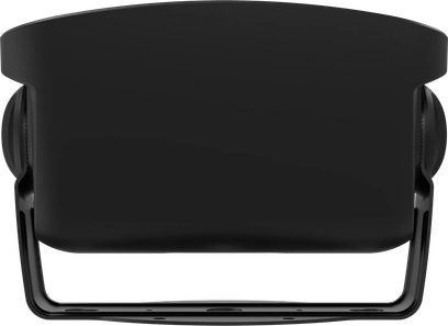 Vnější reproduktor Klipsch RSM-650 v černé barvě, detailní pohled zepředu, zaoblený obdélníkový tvar, černá mřížka