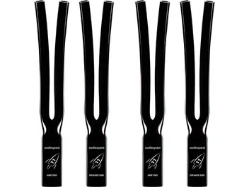Tillbehör för kabel Audioquest Strumpa Rocket 11 set om 4 svart i gaffelform med inskriptionerna "AMP END" och "SPEAKER END"