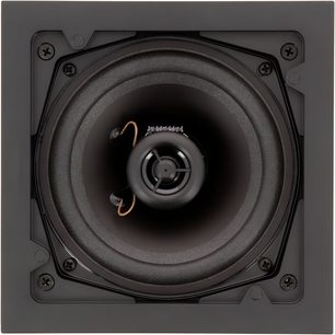 Cassa acustica da incasso a soffitto ArtSound FL101 BT quadrata nera, altoparlante centrale circolare con tweeter a vista