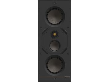 Głośnik instalacyjny Monitor Audio W2M, czarny matowy, ośmiokątny, 3 okrągłe przetworniki ułożone pionowo