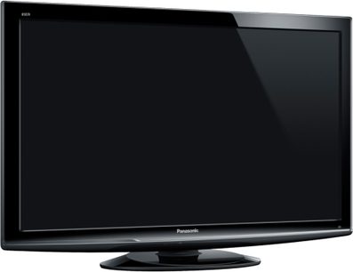 42-tommer Panasonic TX-LF42S10 fladskærms-LCD-TV, sort højglans ramme, sort fod, slukket skærm