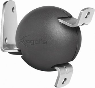 Vogel's ELW 6605 mat sort gulvstander, set lidt fra siden forfra, afrundet vægbeslag med metalfæstninger