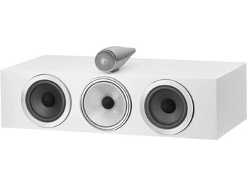 Altavoz central Bowers & Wilkins HTM71 S3 blanco satinado, tres altavoces en la parte frontal y tweeter en la parte superior