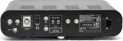 Lector audio DIGITUBE S-192/DSD audio DAC-konverter, frontpanel, top view, med stik og kontroller