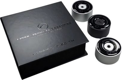 Set aus 3 schwingungsdämpfenden Franc Audio Accessories Ceramic Disc TH Silber mit schwarzer Box