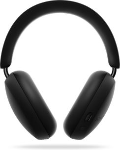 Bezviedu Sonos Ace baltais audiokops, pēdās frontei, izmantotais uznirstējums, ovalas auskārkliņas, poga un pieejams iebilžu atverums par labākajā auskārkliņa virsū