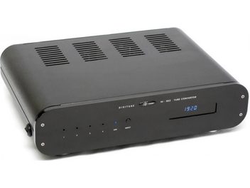 Lector Audio DIGITUBE S-192/DSD sort audio DAC-konverter set forfra, 4 knapper, blåt display, ventilationsgitter