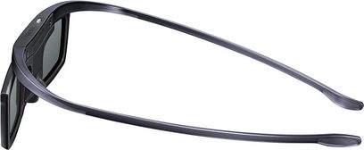 3D-Brille Samsung SSG-5100GB, mattes schwarzes Gestell, breite Bügel, rechteckige dunkelgraue getönte Gläser