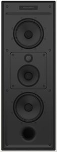 Sort indbygningshøjttaler til væg fra Bowers & Wilkins CWM7.3 S2, 3 cirkulære højttalere, metalgitter