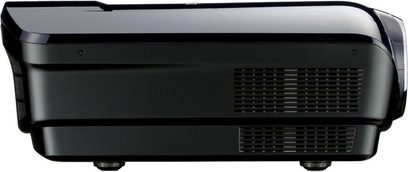 Mitsubishi HC9000DA sort videoprojektor set forfra, ventilationsriste på toppen, centreret objektiv foran