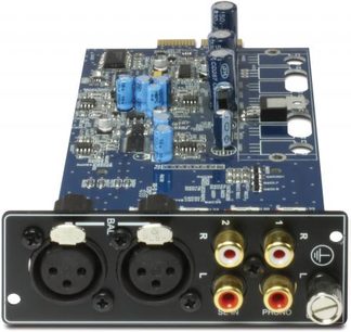 Carte électronique bleue avec composants électroniques, connecteurs audio et alimentation, vue de dessus