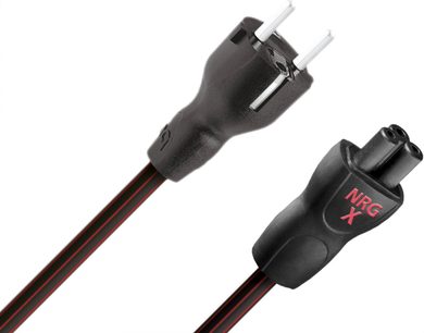 Audioquest NRG-X3 (C5) 1m sort strømforsyningskabel, IEC-stik og retvinklet stikprop