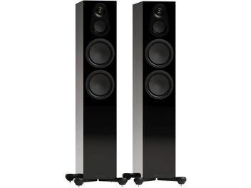 Monitor Audio Silver 300 8G fekete négyhangszórós állóhangfalpár elölnézetben