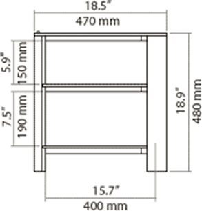 Norstone Design Wooden 4-hylde lys træ audio-/videomøbel, mål 470 mm bred, 480 mm høj, 400 mm dyb