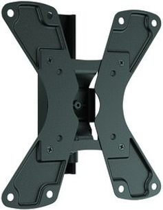 Vogel's X-formet vægmonteringssystem 1120 sort med 6 ledarmede og monteringshuller, set forfra