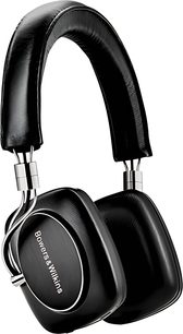 Słuchawki nauszne Bowers & Wilkins P5 Wireless czarne, widok z lewego profilu, skórzane poduszki i pałąk