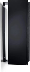 Coluna de parede Canton GL10 PRO S2 preta, perfil lateral fino retangular com moldura metálica e lateral em tecido
