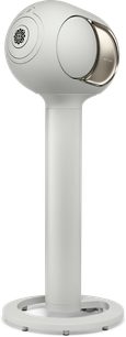 Piede di supporto DEVIALET Tree per Phantom Ultimate 108 dB, metallo Light Pearl, fusto cilindrico, base rotonda, vista laterale